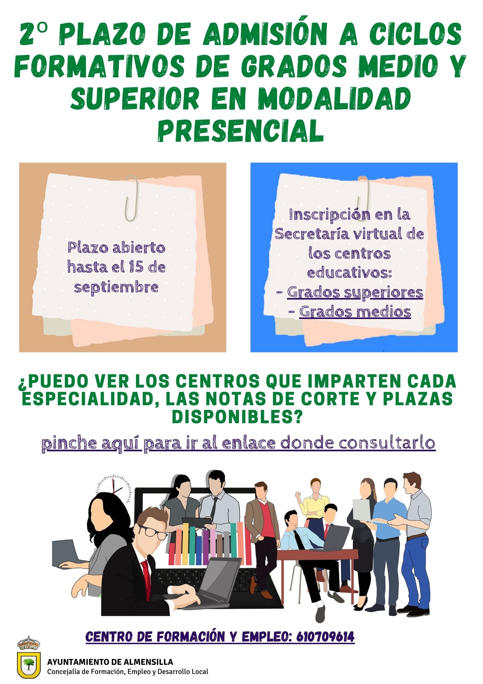 2 plazos de admisión a ciclos formativos