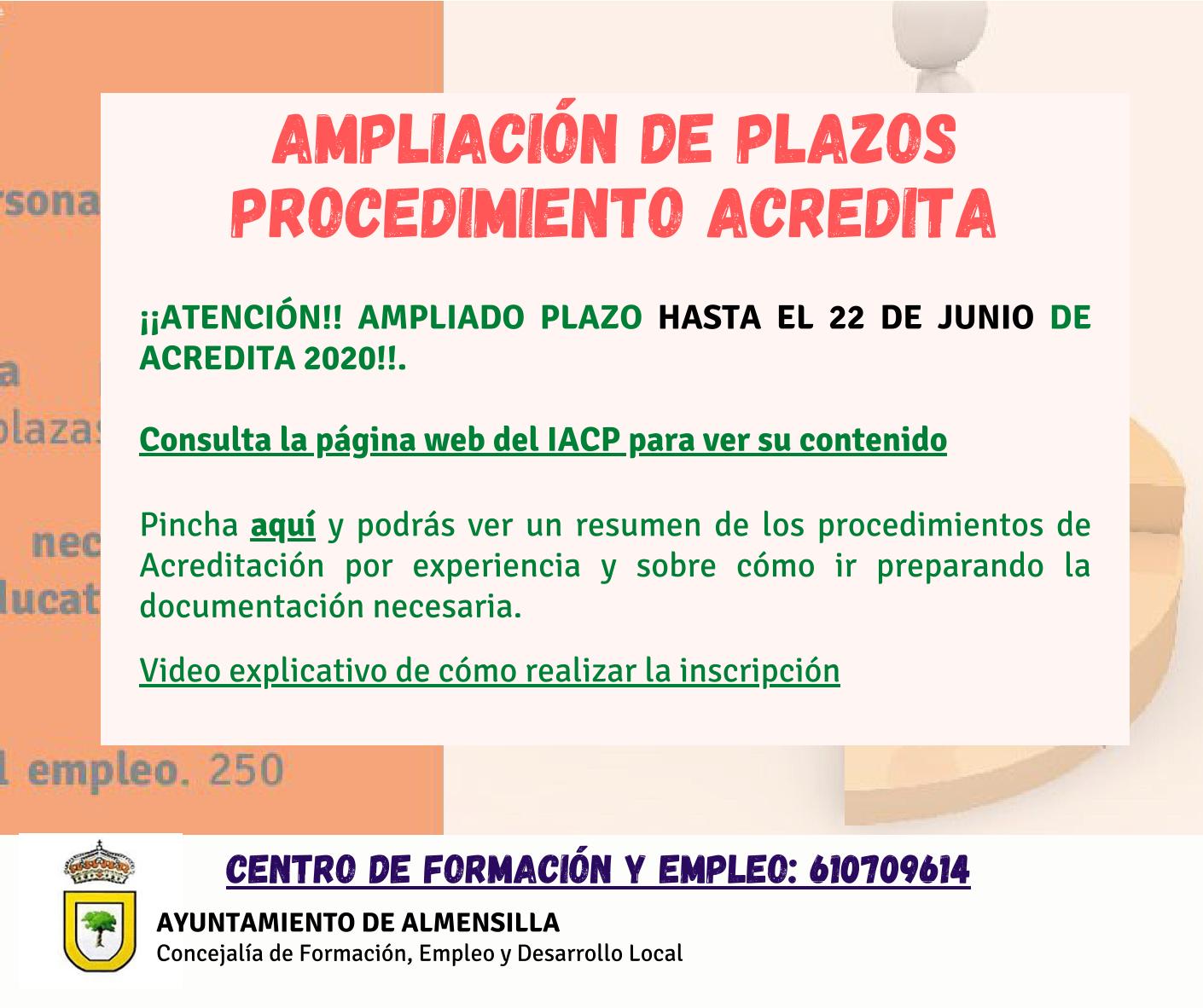 Ampliación de plazos Acredita