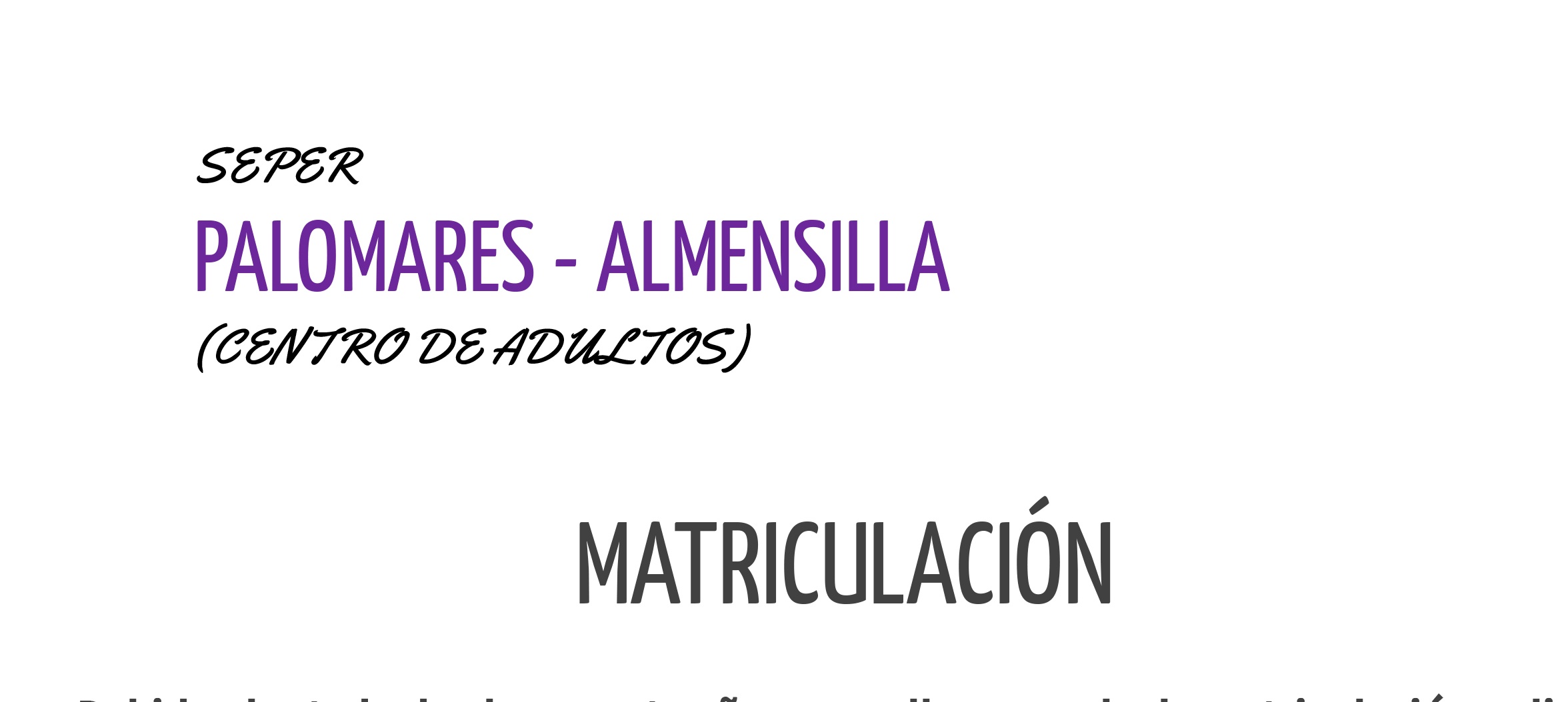 Matriculación en Centro Adultos Almensilla